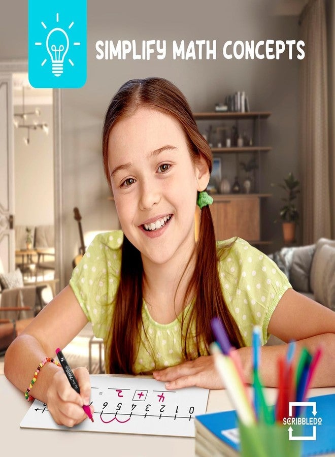 سكريبل دو لوحان قابلان للمسح الجاف، مقاس 4 × 12 بوصة، لوحان أبيضان مزدوجان، أحدهما بخط أعداد من 0 إلى 10 والآخر من 0 إلى 20، مناسبان لمكاتب الطلاب. - Image 4