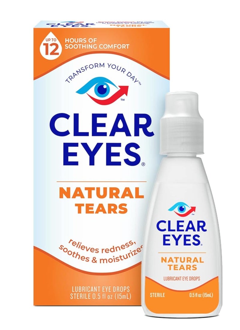 Clear Eyes Clear Eyes Natural Tears Lubricant Eye Drops 15ml 