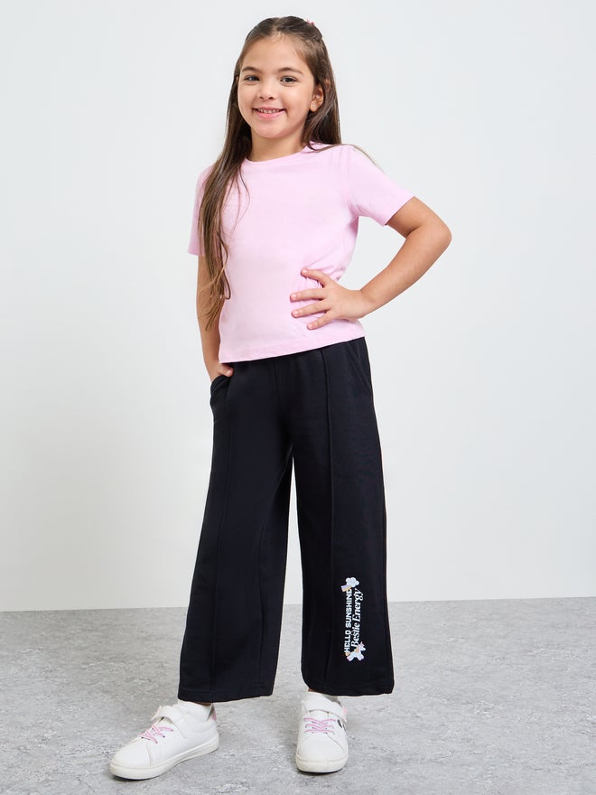 Styli Girls Straight Leg Joggers with Graphic Print - Image 3