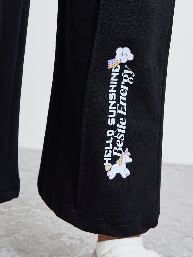 Styli Girls Straight Leg Joggers with Graphic Print - Image 4