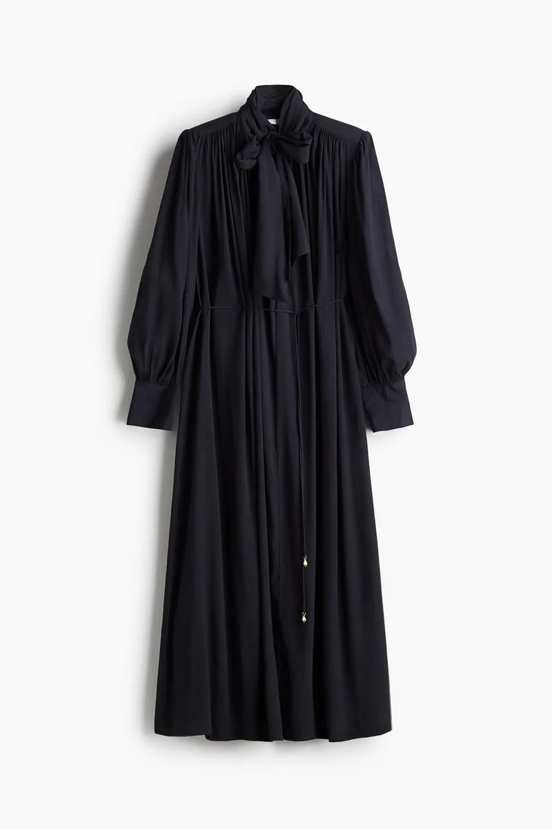 اتش اند ام Bow-collar shirt dress