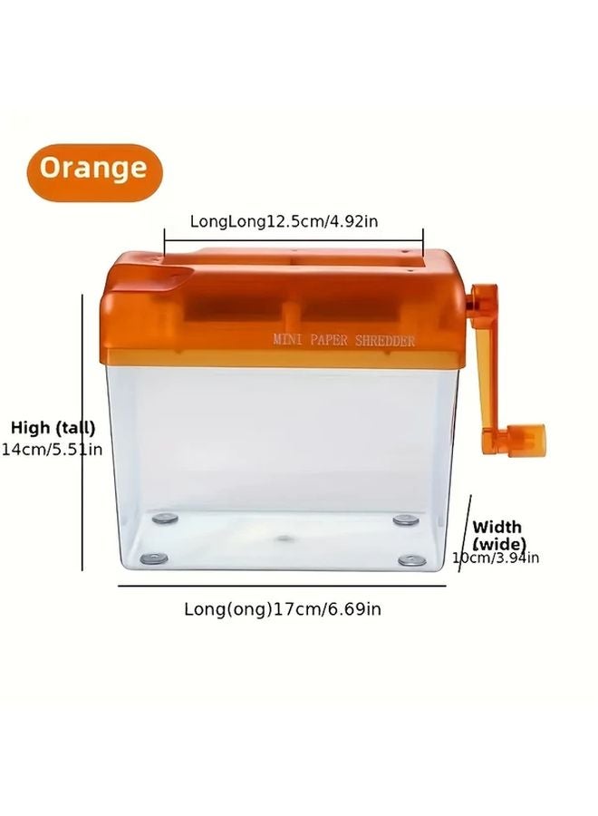 Red Manual Hand Crank Paper Shredder Portable A6 Mini for Home Office Document - Image 3