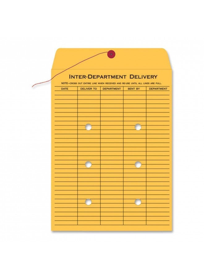 Quality Park 1-Side Print Inter-Department Envelopes, String-Tie, Brown Kraft, 9 x 12, 100 per Carton, (63462) - Image 2