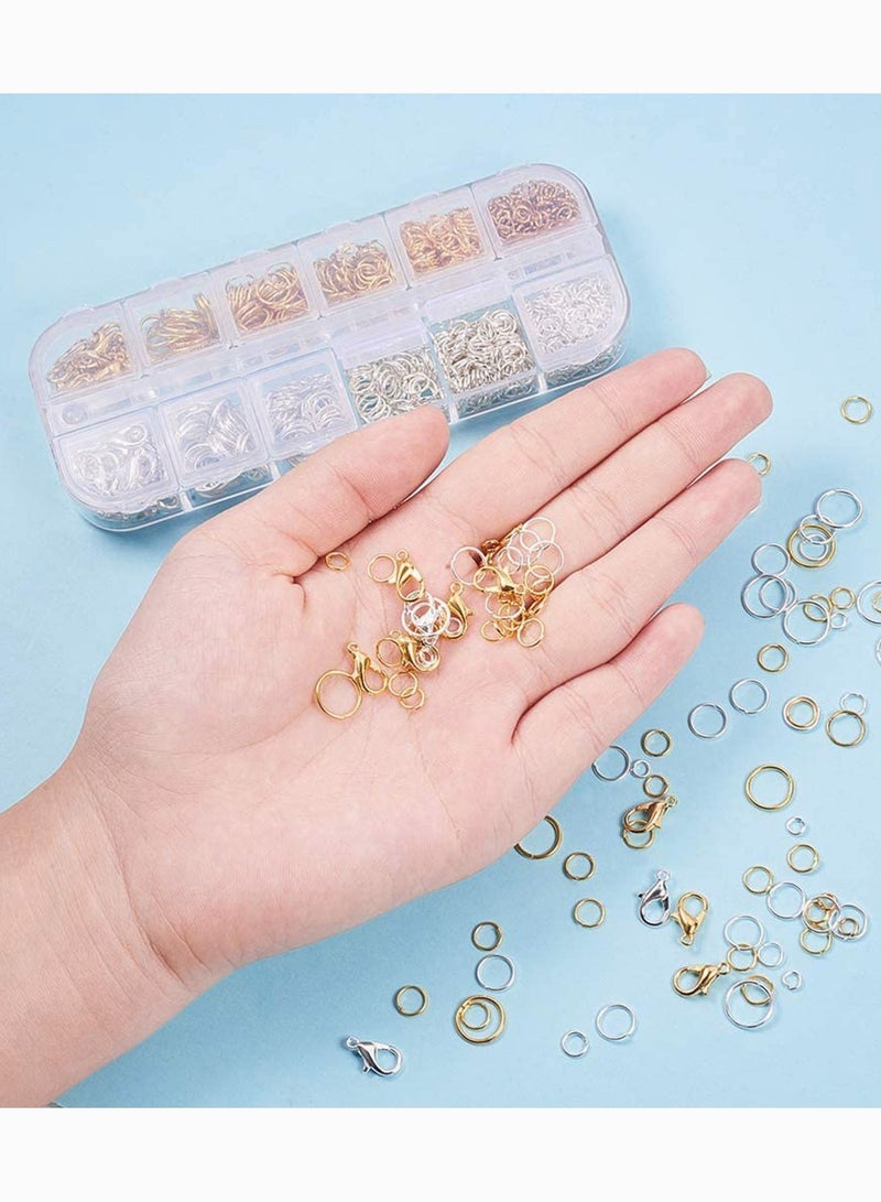 واي آند دي Jewellery Making Kit Iron Jewelry Findings With Open Jump Rings Lobster Claw Clasps Flat Nose Plier Beading Tweezer And Ring Assistant Tool  - Image 5
