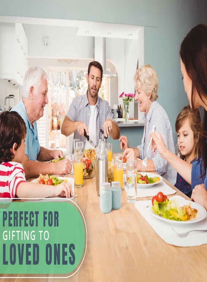 كومفيفي طقم هزازات ملح وفلفل من كومفيفي، مصنوع من السيراميك الأزرق الفاتح، بتصميم ريفي أنيق. - Image 4