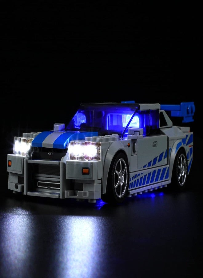 GEAMENT مجموعة أضواء GEAMENT متوافقة مع سيارة ليغو نيسان سكايلاين GT-R (R34) 2 فاست 2 فوريوس - طقم إضاءة LED لسلسلة سبيد تشامبيونز 76917 (لا يشمل مكعب النموذج) - Image 1