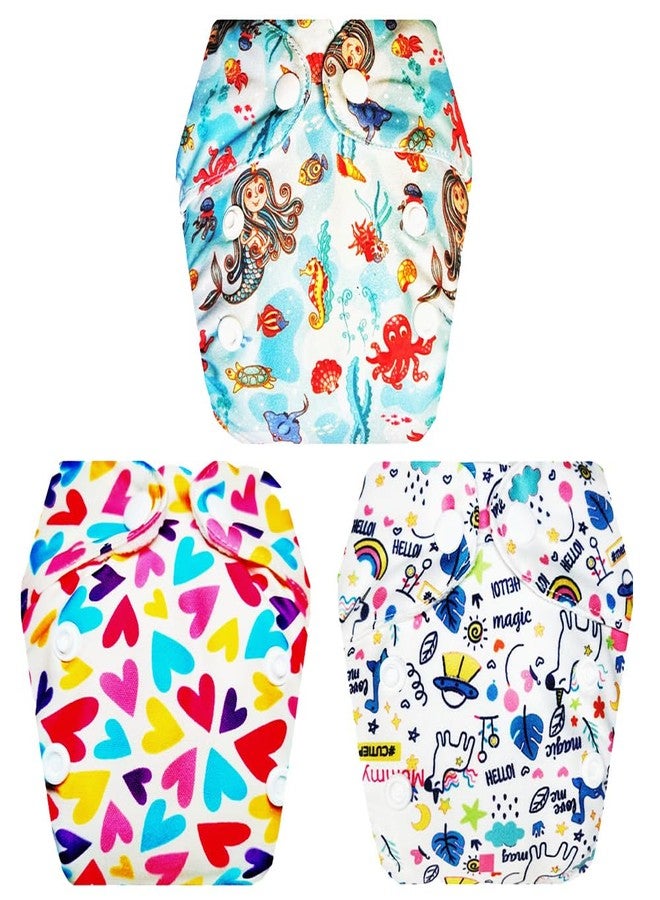 حفاضات قماشية فاخرة من دمبلدو للأطفال حديثي الولادة مع حشوة داخلية (عبوة من 3 قطع) | ملائمة ومريحة | تسمح بمرور الهواء | سريعة الجفاف | تغيير حفاضات بدون قلق | من 0 إلى 4 أشهر | للجنسين - Image 1