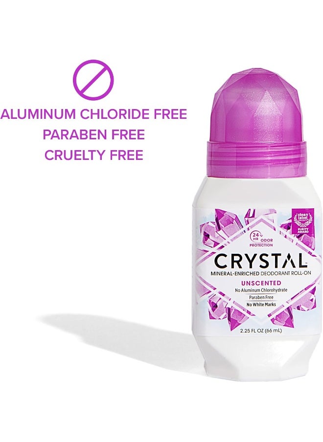 CRYSTAL ESSENCE Mineral Deodorant Roll-On Unscented Body Deodorant With 24-Hour Odor Protection, Aluminum Chloride & Paraben Free, 2.25 Fl Oz (Packaging May Vary)  - Image 4