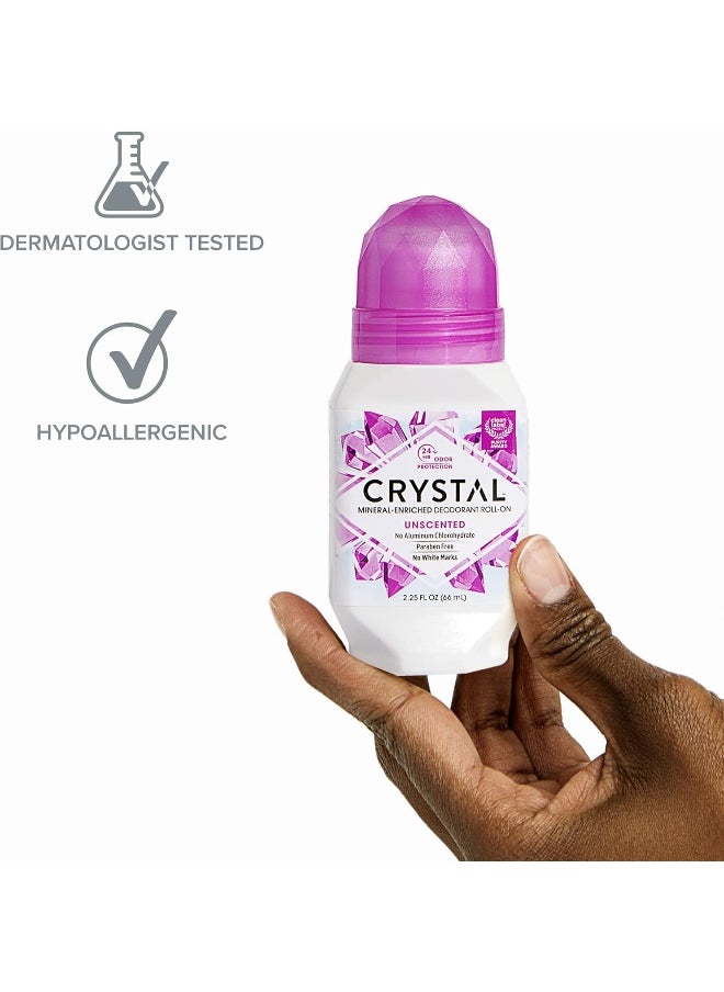CRYSTAL ESSENCE Mineral Deodorant Roll-On Unscented Body Deodorant With 24-Hour Odor Protection, Aluminum Chloride & Paraben Free, 2.25 Fl Oz (Packaging May Vary)  - Image 5