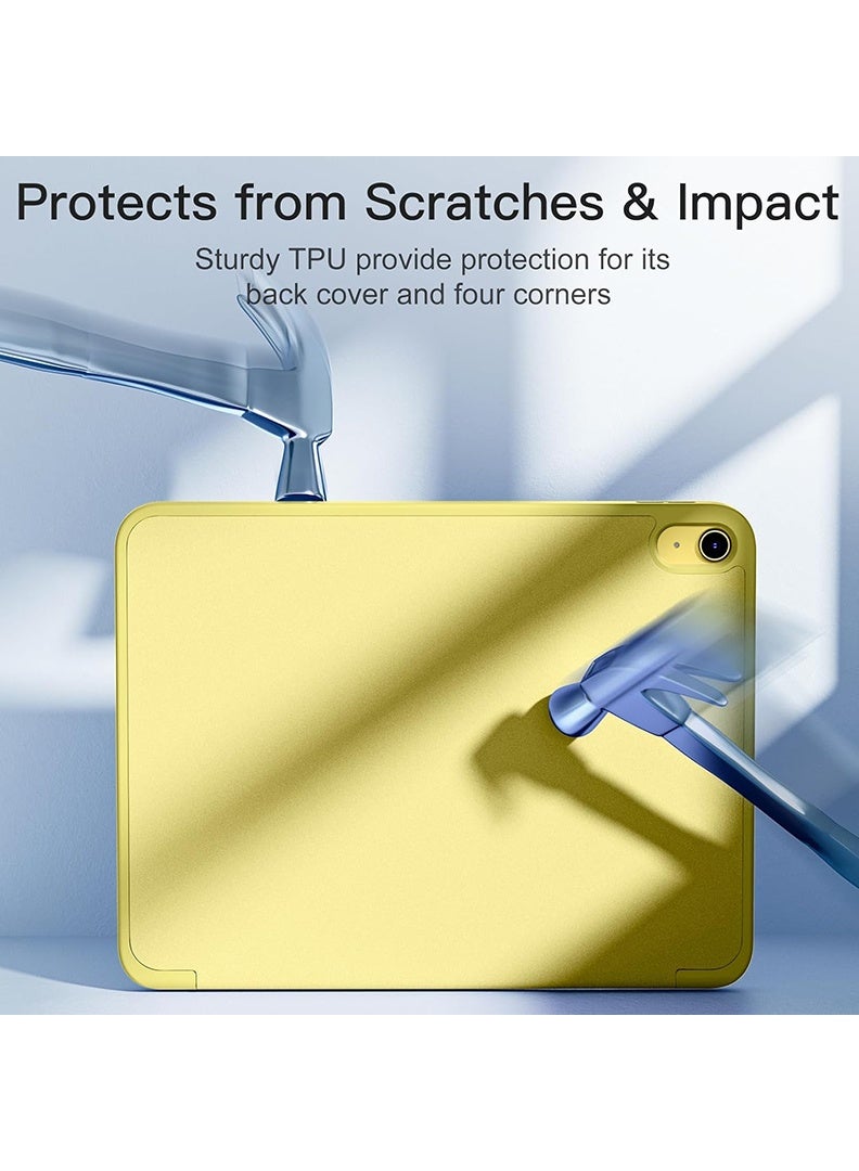 Theodor Case Compatible with iPad (A16) 11th Gen 11 Inch 2025/10th Gen 10.9 Inch 2022 Smart Case with Pencil Holder, Protective Case with Soft TPU Back, Auto Sleep/Wake Cover, Yellow - Image 5