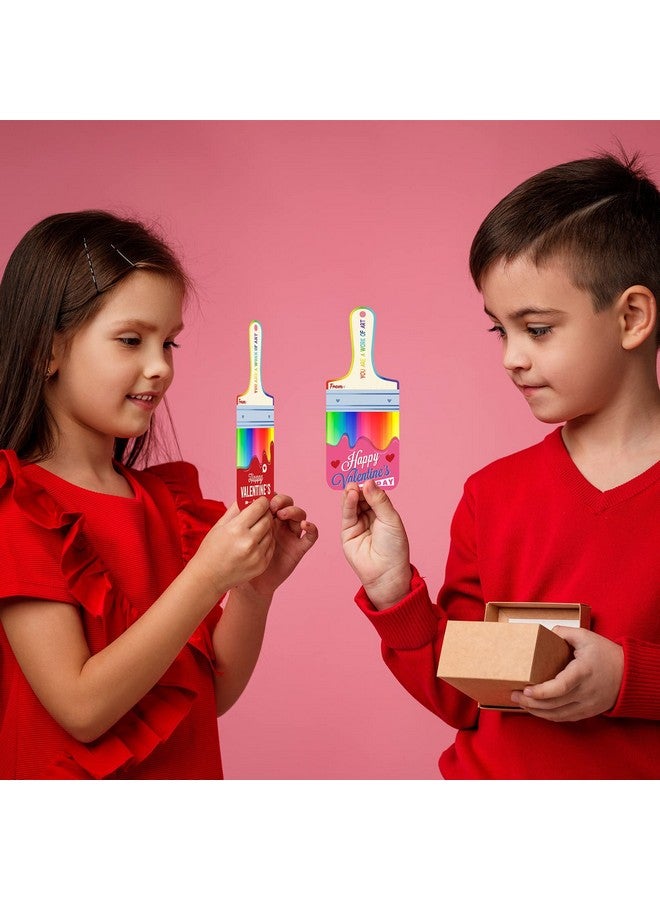 Woanger 48 Pack Valentines Cards with Watercolor Paint Bulk Valentines Day Gifts for Kids Mini Paint Set Funny Exchange Cards for Boys Girls School Class Classroom Art Party Favors - Image 4