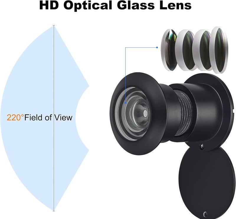 Togu 3828 Brass Extra Larger peep Holes for Door with 1-1/10“ Drill Bit, 220-degree Door viewer Peephole with Privacy Cover, Fitting Door Thick from 1-3/5" to 2-1/5", Matt Black Finish - Image 3