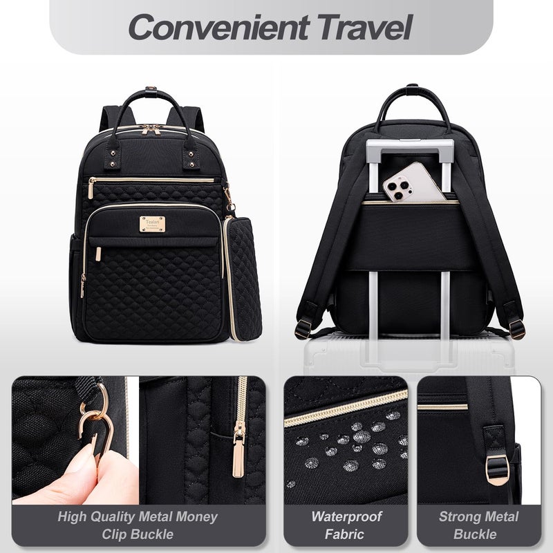 Tealari Laptop Backpack for Women,15.6 Inch Laptop Backpack for Work,Water Resistant Travel Backpack,College Bookbag with Wallet - Image 5