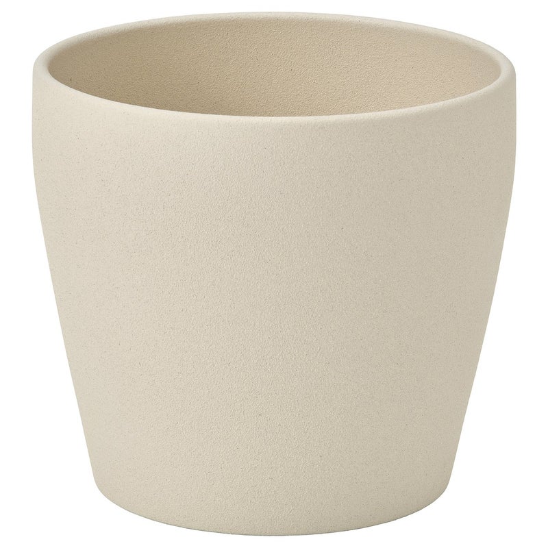 Baitique Earthenware Indoor Plant Pot, Light Beige, 12 cm - Image 1