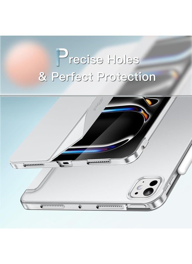 ELTRAZONE Silver Slim Smart Cover for iPad Pro 13-Inch M4 (2024) - Hard Back Shell, Adjustable Stand, and Auto Wake/Sleep Function - Image 3
