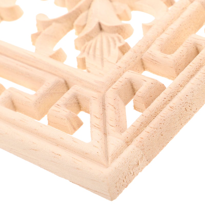 2pcs Carved Appliques Onlays: Unpainted Wood Appliques DIY Cabinet Door Furniture Decoration 20cm - Image 2