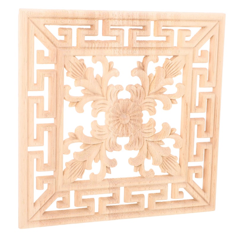 2pcs Carved Appliques Onlays: Unpainted Wood Appliques DIY Cabinet Door Furniture Decoration 20cm - Image 5