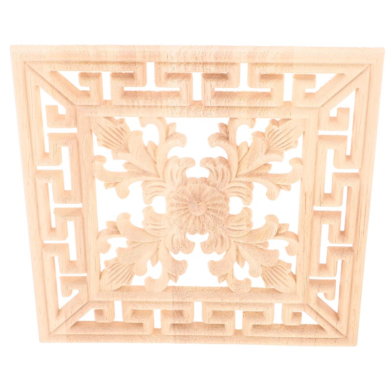 2pcs Carved Appliques Onlays: Unpainted Wood Appliques DIY Cabinet Door Furniture Decoration 20cm - Image 4