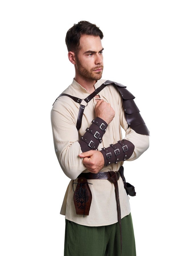 Vanderdyken 8 Pcs Renaissance Costume for Men Medieval Pirate Shirt Pant with Viking Belt Bracer Bag Scabbard and Shoulder Armor (Stylish Color, Large) - Image 5