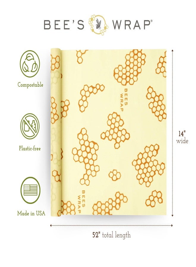 Bee's Wrap Beeswax Wraps for Food - Honeycomb Cut to Size 14x52" Wax Paper Roll - Made in USA Reusable Waxed Paper & Bowl Covers - Organic & Eco-Friendly Alternative to Aluminum Foil & Plastic Wrap - Image 2