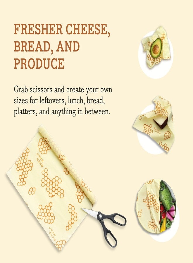 Bee's Wrap Beeswax Wraps for Food - Honeycomb Cut to Size 14x52" Wax Paper Roll - Made in USA Reusable Waxed Paper & Bowl Covers - Organic & Eco-Friendly Alternative to Aluminum Foil & Plastic Wrap - Image 4