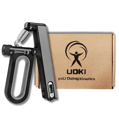 UDKI Blaze Grey Hand Grip Strengthener with Smart Timer & Counter, Adjustable Resistance 10-120kg, O-Shape Non-Slip Handle, Forearm, Wrist, & Arm Exerciser for Muscle Building & Injury Recovery - Image 1