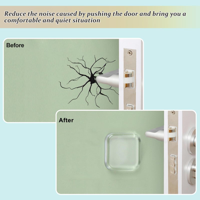 Bovinde Door Stopper Wall Protector, Wall Shield Bumper Guard from Door Knobs,Sturdy Self Adhesive,Soft and Transparent,Washable Reusable Shock Absorbent Gel for Home Office (6, Transparent) - Image 4