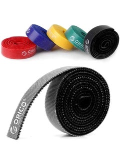 5 Roll Reusable Cable Straps Cable Ties, Hook & Loop Nylon Fastening Tape Wire Organizer for Cords Cable Management(Total 5 meter)