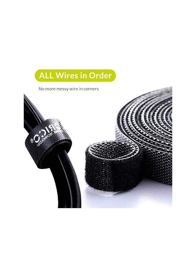 Orico - 5 Roll Reusable Cable Straps Cable Ties, Hook & Loop Nylon Fastening Tape Wire Organizer for Cords Cable Management(Total 5 meter) - Image 1
