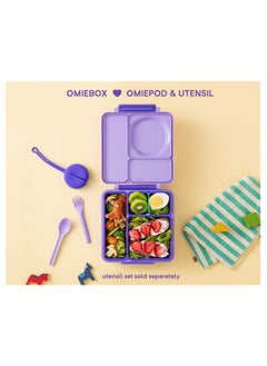Omielife OmieBox Kids Bento Box with Insulated Thermos-Purple Plum  - Image 3