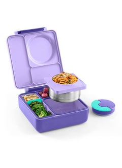 Omielife OmieBox Kids Bento Box with Insulated Thermos-Purple Plum  - Image 1