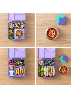 Omielife OmieBox Kids Bento Box with Insulated Thermos-Purple Plum  - Image 2