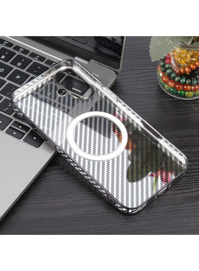 S-TOP Case For iPhone 16 6D Plated Carbon Fiber Clear Magsafe PC Phone Case - Image 2