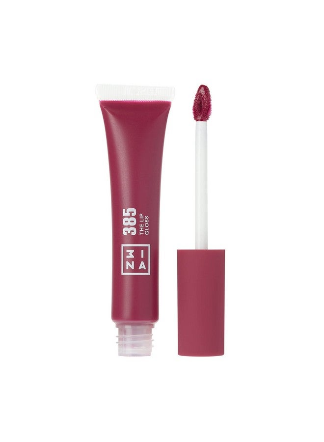 3INA Makeup Vegan Cruelty Free The Lip Gloss 385 Burgundy Lip Gloss Mirror Effect Glossy Look Creamy Texture Highly Pigmented Lip Gloss With Wand - Image 1