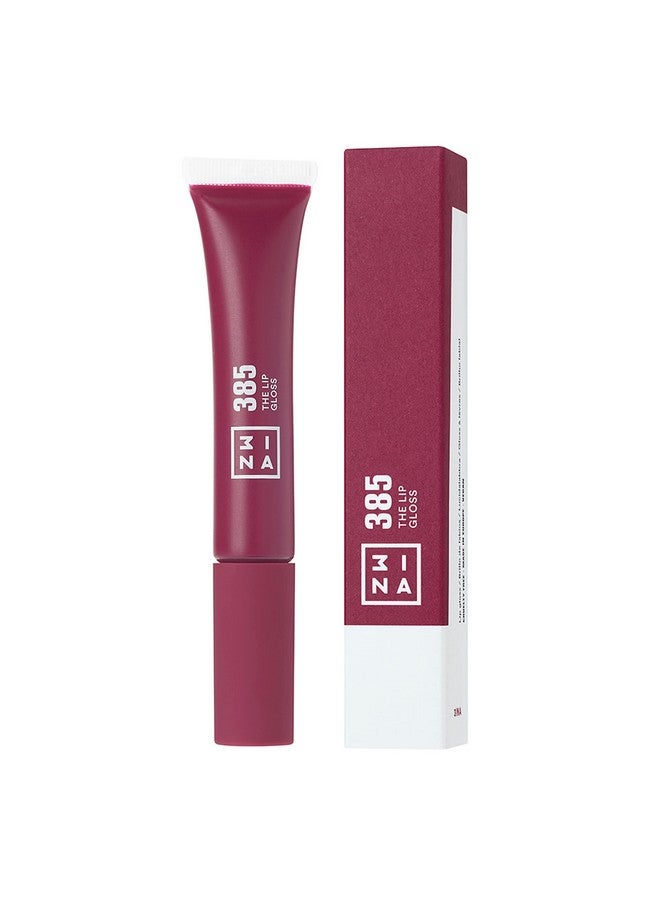 3INA Makeup Vegan Cruelty Free The Lip Gloss 385 Burgundy Lip Gloss Mirror Effect Glossy Look Creamy Texture Highly Pigmented Lip Gloss With Wand - Image 3