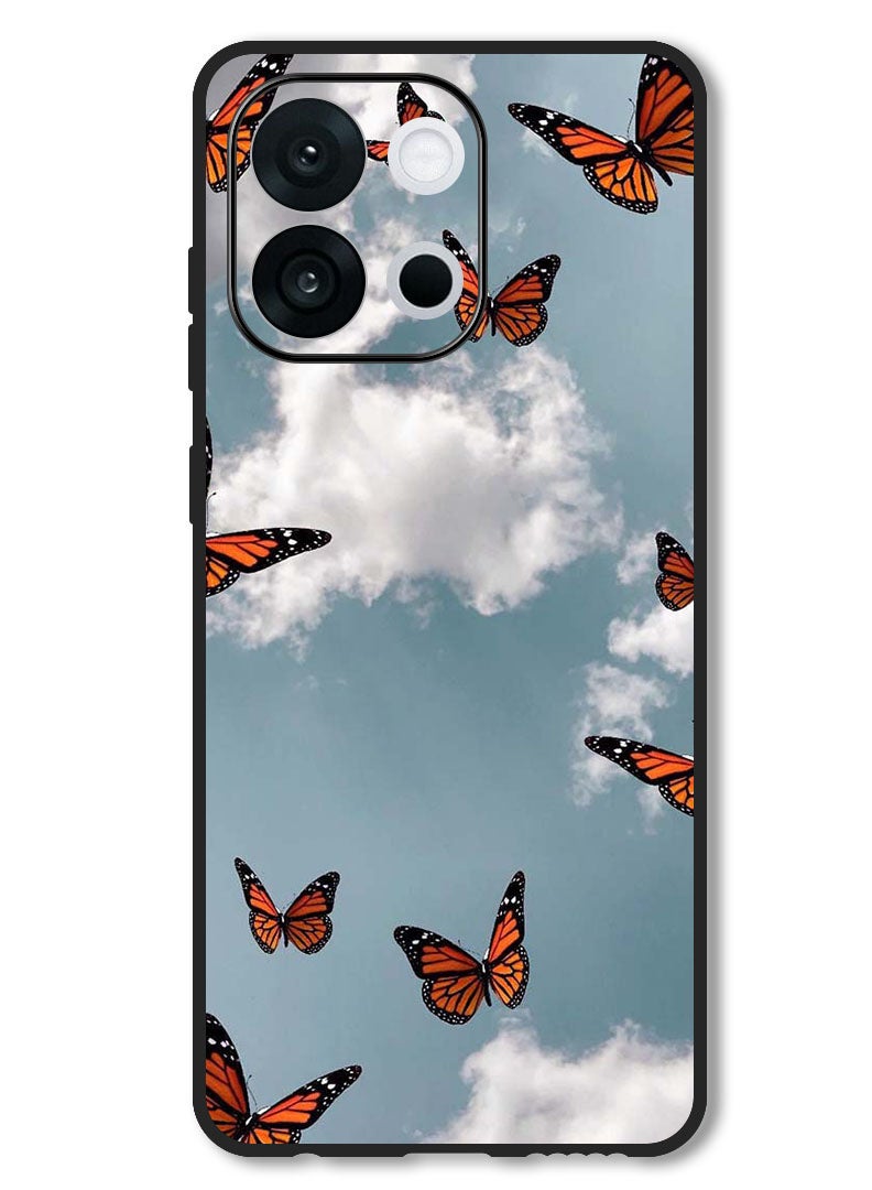 Theodor Case Compatible with OnePlus 13s 6.32 Inch Protection Shockproof Bumper Cover Butterfies - Image 1