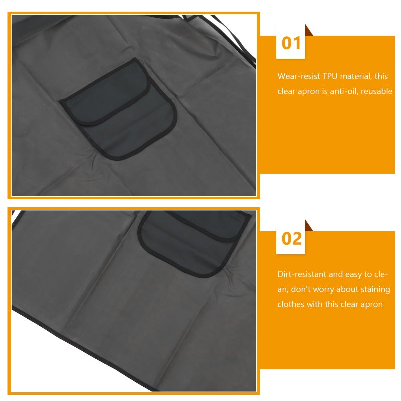 Oil Proof Apron Heavy Duty Reusable Apron Cooking Apron Kitchen Supplies - Image 5