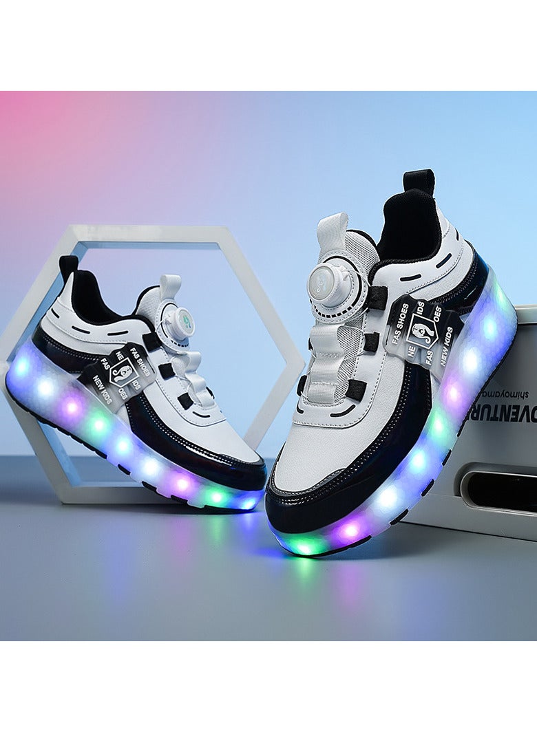 AUTOYSUR Roller Skates Shoes for Kids Girls, Boys Skates Shoes with Wheels LED Light Kids Inline Roller Skates Shoes Kids Sneakers Gifts  - Image 2