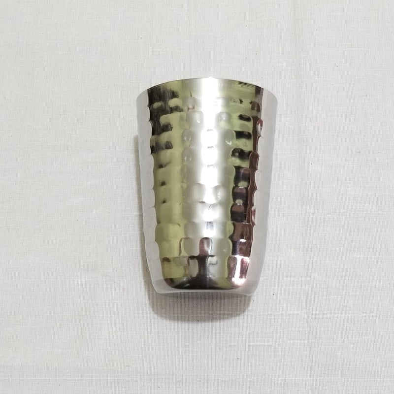 GS KITCHENWARE كوب شرب من الفولاذ المقاوم للصدأ بتصميم مطروق وبتشطيب ناعم مجموعة من 3 سعة 350 مل - Image 4