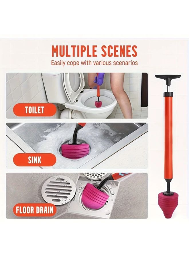 Hucky 45 Degree Angle High Pressure Toilet Plunger 2pcs Powerful Air Drain Blaster for Bathroom Kitchen Sinks - Image 5