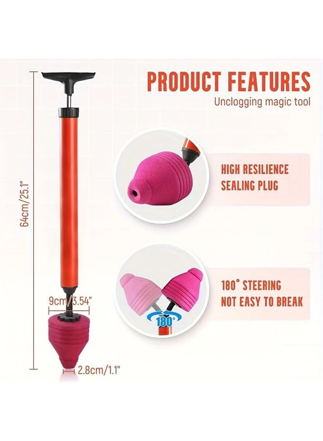 Hucky 45 Degree Angle High Pressure Toilet Plunger 2pcs Powerful Air Drain Blaster for Bathroom Kitchen Sinks - Image 4