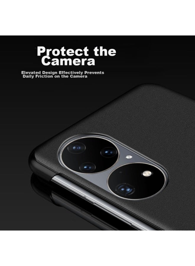 Freeson Full Protection Anti-drop Business Phone Case For Huawei P50 Pro, Smart Sleep/wake Function, Hands-free Answering, Black - Image 5
