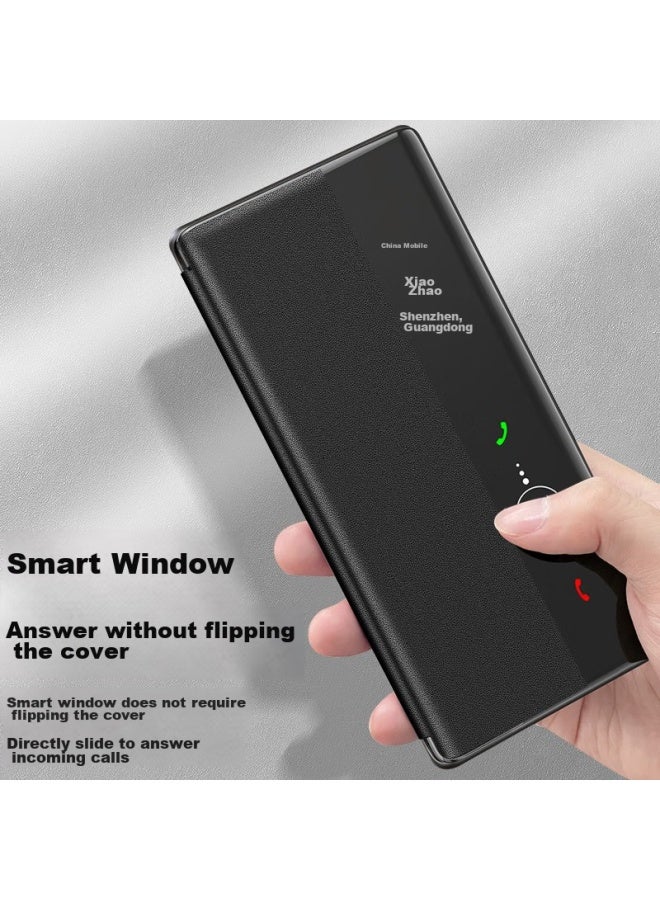 Freeson Full Protection Anti-drop Business Phone Case For Huawei P50 Pro, Smart Sleep/wake Function, Hands-free Answering, Black - Image 3