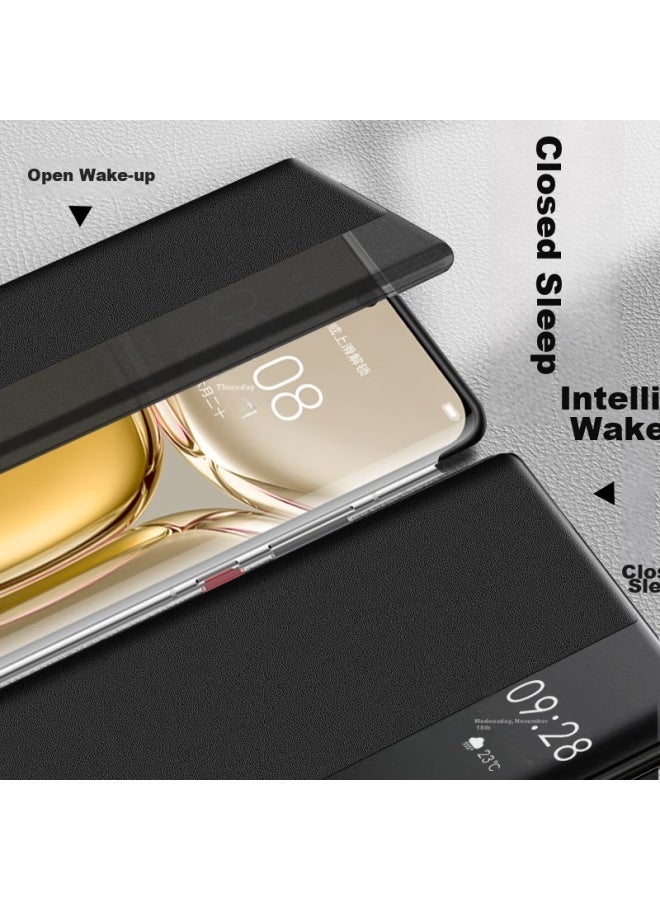 Freeson Full Protection Anti-drop Business Phone Case For Huawei P50 Pro, Smart Sleep/wake Function, Hands-free Answering, Black - Image 2