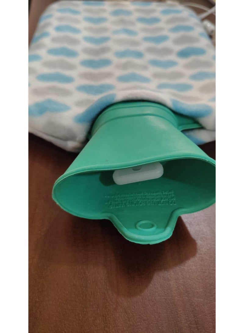 متجر ماى سوق :قربة ماء ساخن طبية (Hot Water Bag) بغطاء مخملي بنقشة القلوب - لتخفيف الآلام والتدفئة - Image 2