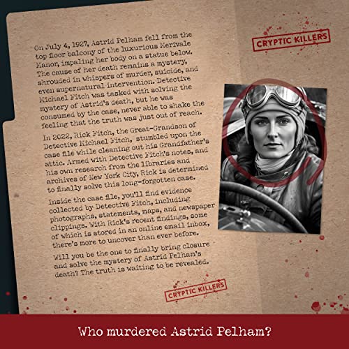 Cryptic Killers Unsolved murder mystery game - Cold Case Files Investigation - CRYPTIC KILLERS - Detective Evidence & Crime File - individuals, date nights & party games- "Murder at Merivale Manor" - Image 2