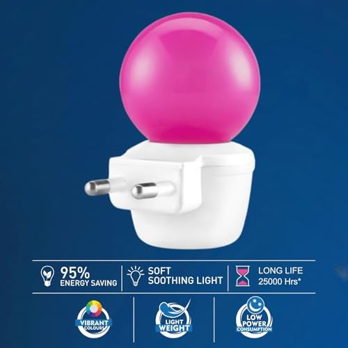 MAGIK Spectrum LED Night Lamp | 0.5W Pink Light | Plug & Play | Energy Efficient | Ideal for Bedroom, Kids Room, Living Room - Image 3