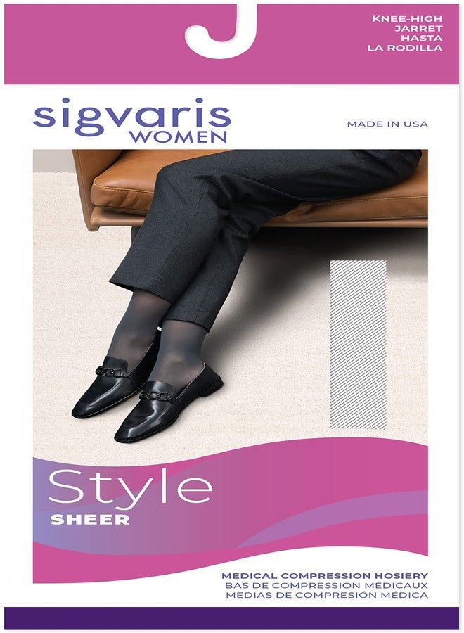 SIGVARIS Women’s Style Sheer 780 Open Toe Calf-High Socks 30-40mmHg - Natural - Small Short - Image 3