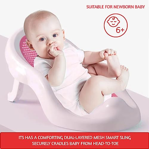 Safe-O-Kid Baby Bather Baby Bather Silicone Mesh with 1 Year Warranty for New Born to Infants for New Born to Infants - Pink - Image 2