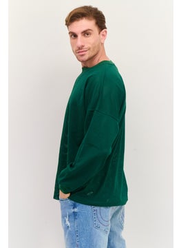 Levi's Men Crew Neck Textured Long Sleeves Sweatshirt, Green  - Image 2